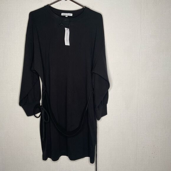NWT Rebecca Minkoff Marta Belted‎ T-Shirt Dress Black Long Sleeve Size Medium - Picture 6 of 13